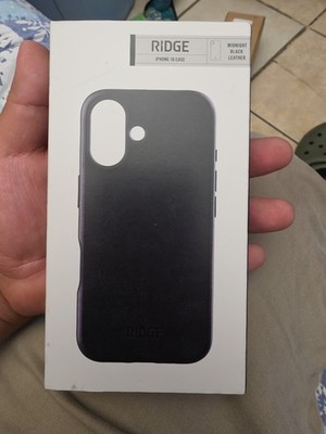 Ridge iPhone 16 Case Midnight Black Leather