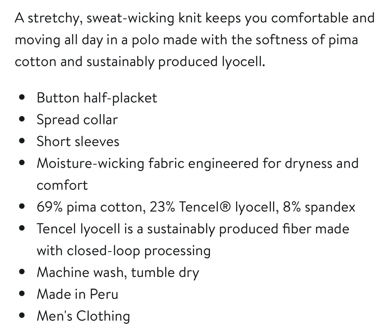 Public Rec Shirt Go-To Performance Golf Polo Dark Blue Pima Cotton Blend Mens XL