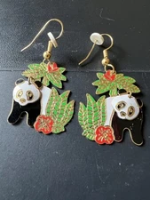 Vintage Berebi Earrings Panda Enamel