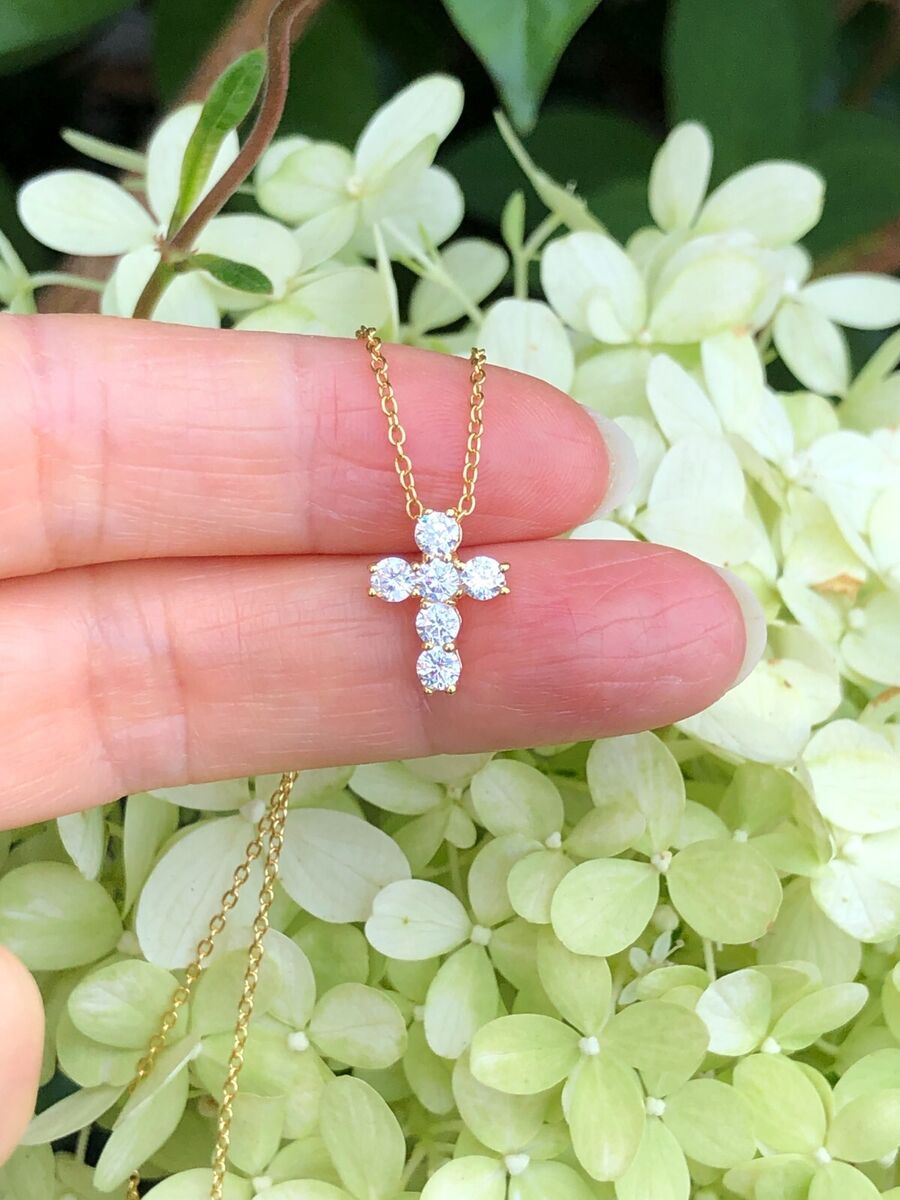 925 Sterling Silver Tiny Cz Cross Necklace Slide Pendant 925 Sterling Silver Tiny Cz Cross Necklace Slide Pendant