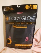 Body Glove Mens  2 PC Set BaseLayer Large Top shirt + Leggings Black NEW Sealed