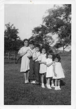 FOUND FAMILY PHOTOGRAPH Black  + White VINTAGE Original  45 53 W