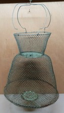 Ancien bourriche Maillinox Dia 31 cm peche filoche Nasse en métal peche gardon  