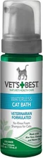 Vet's Best Waterless Cat Bath | No Rinse Waterless Dry Shampoo for Cats | Veteri
