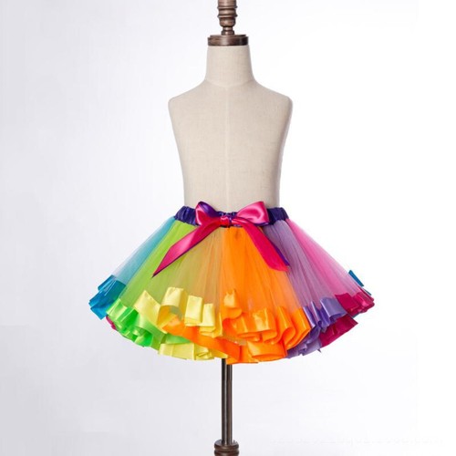 Women Kids Girls Tutu Skirt Rainbow Fancy Skirts Tulle Dress Up Party - Picture 13 of 15