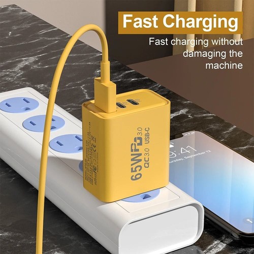 PD 65W GaN USB Charger Fast Charging Type C Mobile Phone Adapter 3.0 EU/US Plug - Zdjęcie 2 z 10