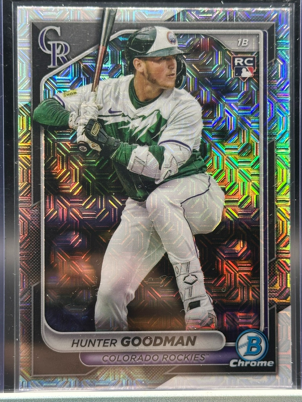 2024 Bowman Chrome Hunter Goodman Mojo Refractor #25 Colorado Rockies RC