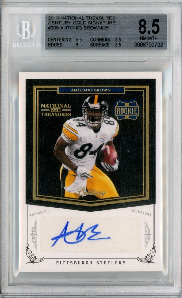 Antonio Brown Playoff National Treasures #205 Century Gold Signature