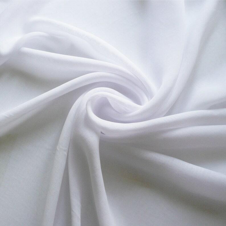 Sheer White Chiffon Plain Woven Dress Fabric Lovely Drape - sold by the  metre | eBay