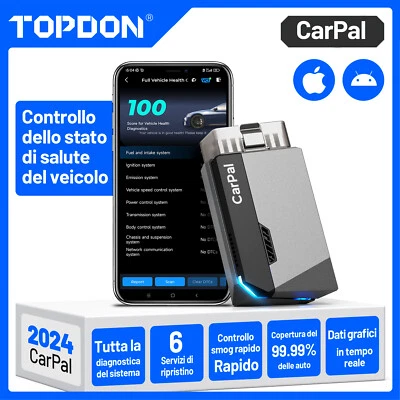 TOPDON CarPal-E Dispositivo diagnostico OBD2 per auto Tutti i sistemi Scanner