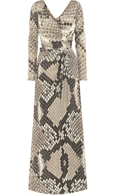 Roberto Cavalli Snakeskin Print Maxi Dress, Size IT 40, UK8, Small, Brand New 