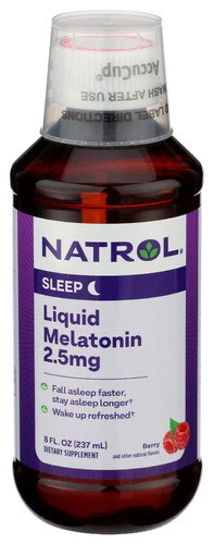 Natrol líquido melatonina 2,5 mg suplemento dietético para dormir con sabor a bayas 8 fl oz Foto 2 de 4