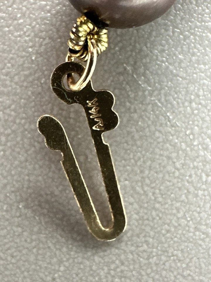 "Collar vintage de perlas negras broche de oro 14k diseño barroco 18 pulgadas" Foto 4 de 4