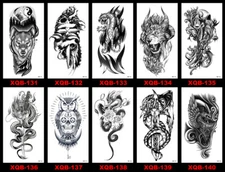 8 X Temporary Tattoos Body Arm Tattoo Sticker Half Sleeve Fake Waterproof US