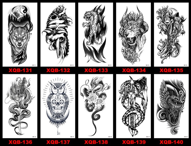 8Pcs Temporary Tattoos Body Arm Tattoo Sticker Half Sleeve Fake Waterproof US