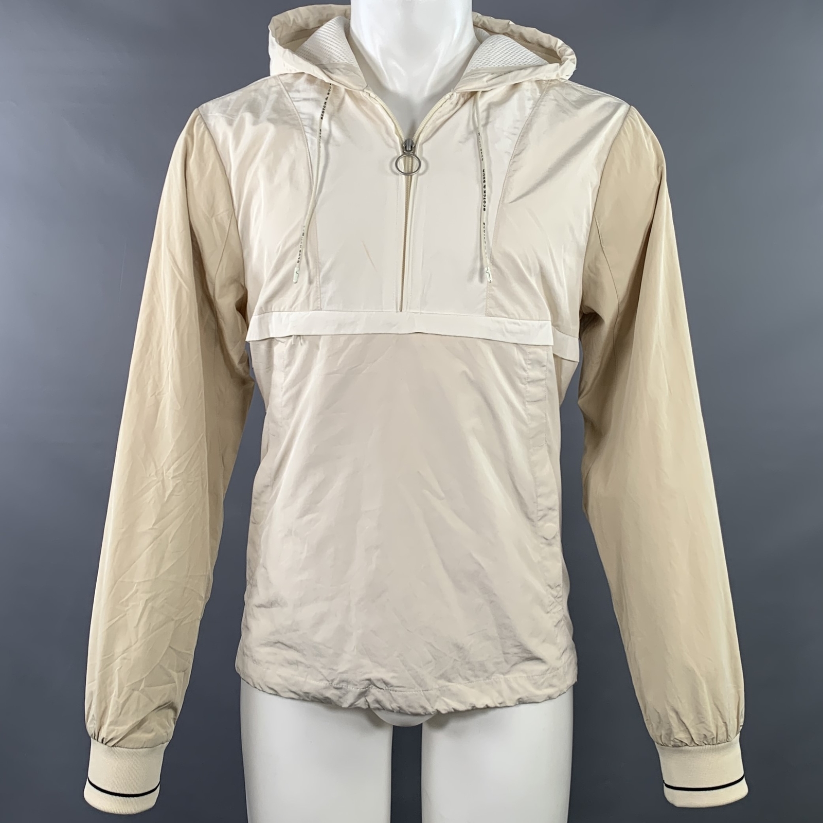 Chaqueta con Capucha Scotch and Soda Talla L Crema Bronceado Bloque de Color Mezcla de Poliéster