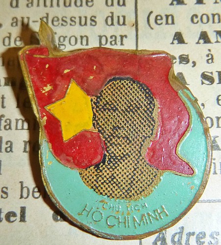 Rare - BADGE - Ho Chi Minh - 1950's - President - Cu Tich - Vietnam War - C.405 - Picture 3 of 4