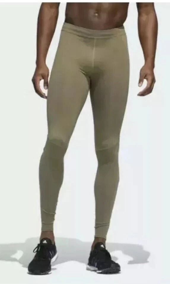 Adidas Climacool Saturday Compression Tights Men Size Small Olive Green DQ1887