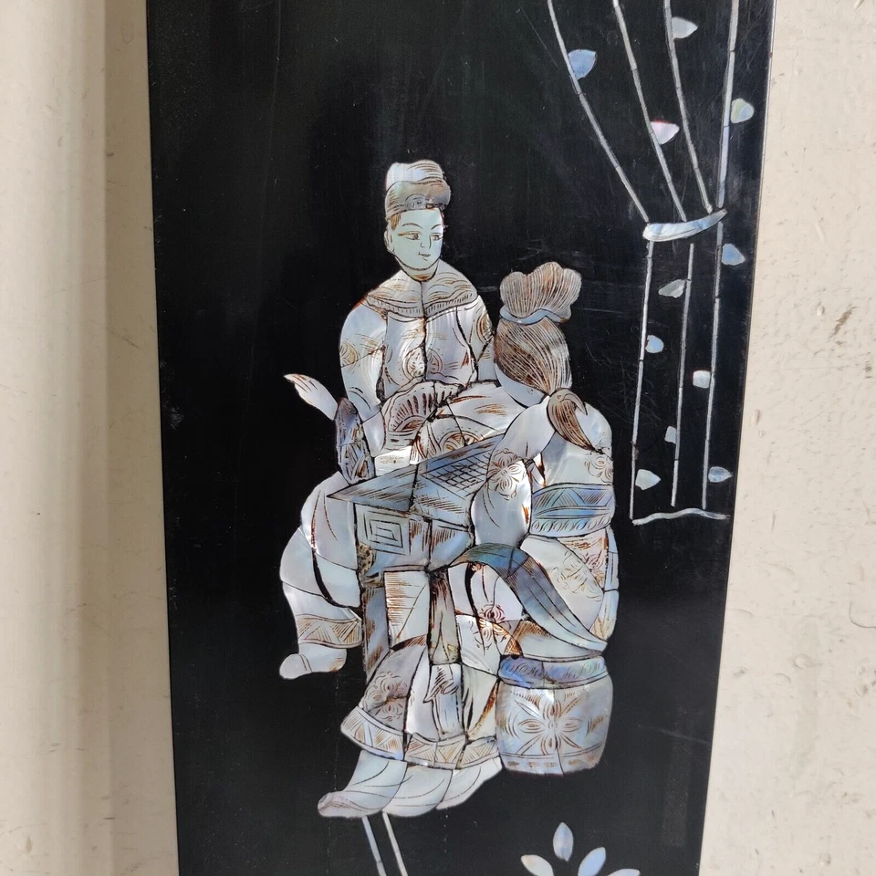 Антикварная настенная инкрустация перламутром японских художников Shibayama WN275 - Изображение 3 из 4