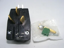 Leviton® 287-E Straight Blade Angle Plug, 125/250 VAC, 30/50 Amp, 3-Poles, 3 Wir