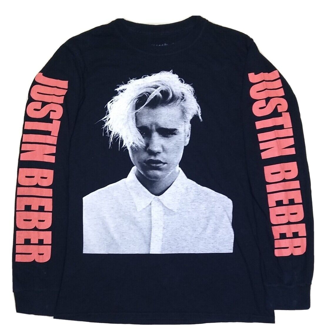 Mens Justin Bieber White Purpose Tour Merch Logo T-Shirt Mens Justin Bieber White Purpose Tour Merch Logo T-Shirt