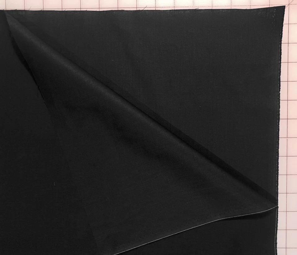 Solid Black Algodón Cotton Quilting Fabric Work Apparel Shirting - Image 4 of 4