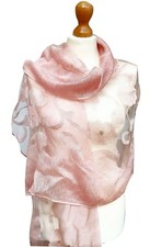 Premium Floral Organza Silky With Meshes Scarf Pretty Gorgeous Hijab Shawl Wrap 