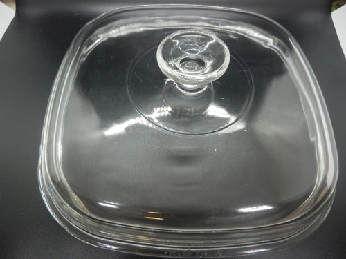 Pyrex Lid A-12-C 10" Square Dome Glass Clear Excellent