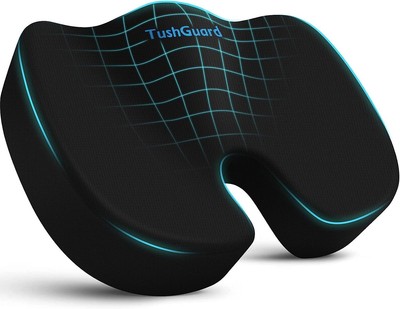 Thick Seat Memory Foam Cushion for Pressure Tailbone Back Pain Relief Office Car