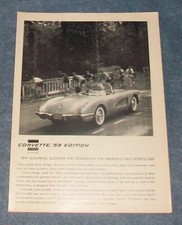 1959 Chevrolet Corvette Vintage Ad New Sleekness Elegance And Roadability...
