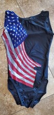 Leotard Red White Blue Flag Sz adult Small USA Unknown Brand