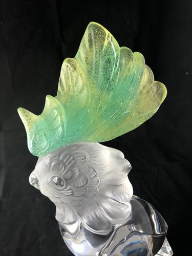 Daum signierte Kristall Franklin neuwertig Kakadu Vogel Figur 14"" Made in France - Bild 5 von 12