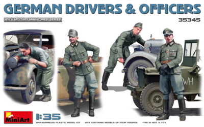 MINIART 35345 1:35 GERMAN DRIVERS & OFFICERS Plastic Model Kit