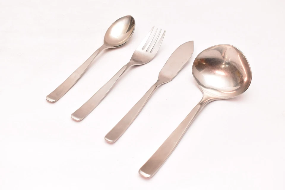 Juego de 4 cubiertos vintage WMF Cromargan LINE de acero inoxidable surtidos reemplazar Foto 3 de 4