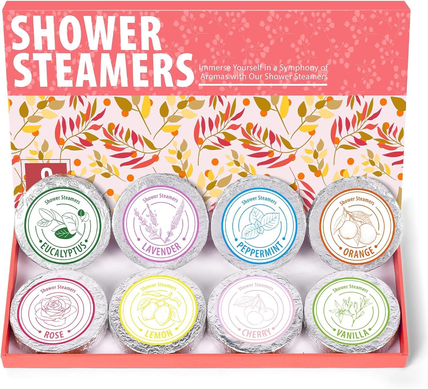 Shower Steamers Aromatherapy Christmas Gifts for Women 8 Pack Pure