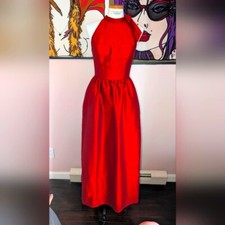 Elegant Red Alexander Sung Evening Gown
