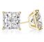 thumbnail 1  - 1 ct. Moissanite Princess Stud Earrings - Solid 14k Yellow Gold - Sparkling