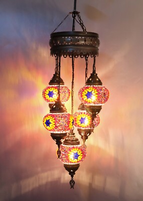 Turkish Pendant Lamp, Asylove Mosaic Moroccan Pendant Lamp, Hanging Chandeliers