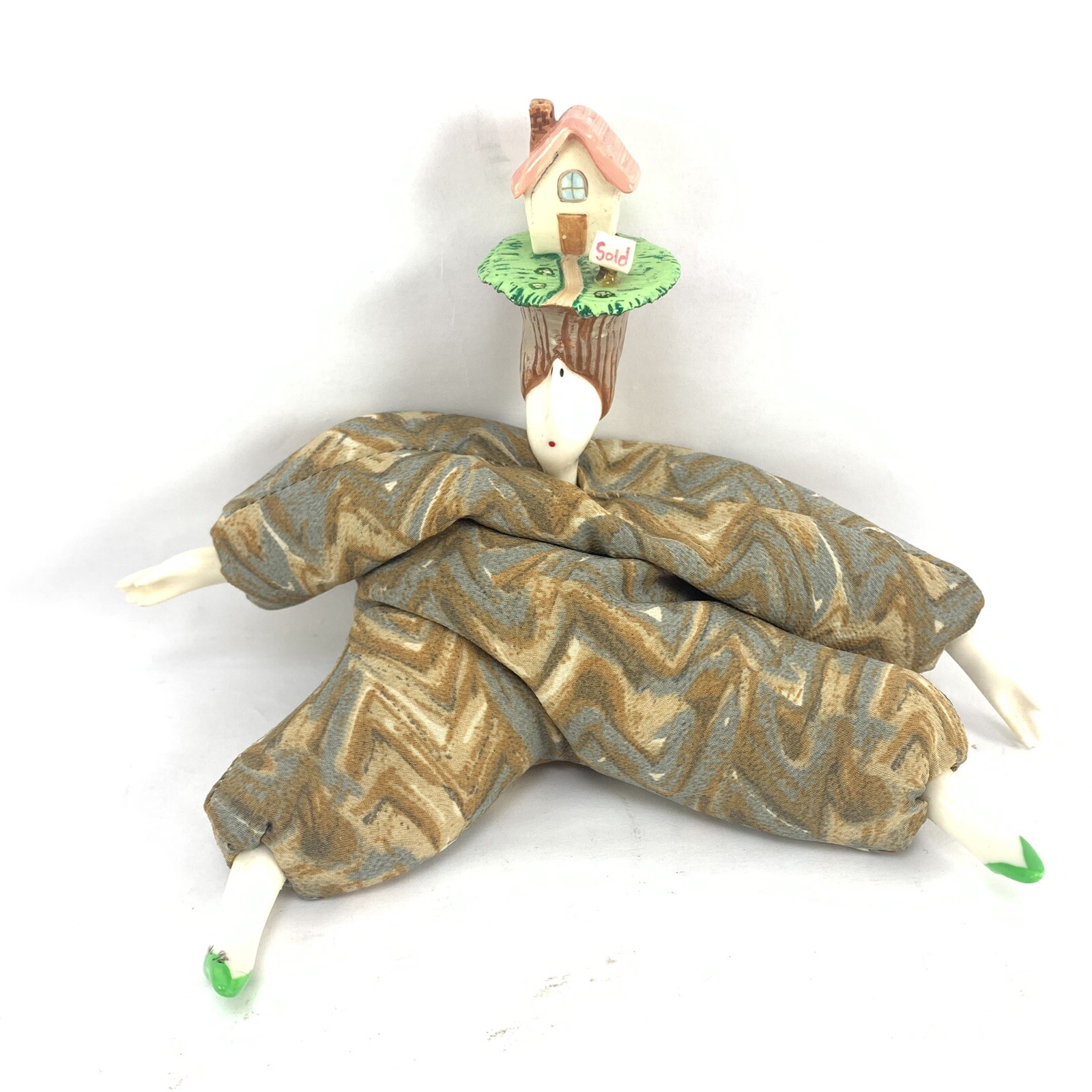 Muñeca de arte de pupa francesa hecha a mano mijo vintage firmada casa sombrero