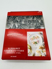 New 26 Piece Alphabet Cookie Cutters Set Silver Wondershop Mini Letters
