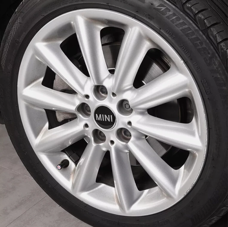 4x 56mm For Mini Cooper Hub Cover Hub Caps Rim Cover Badges Black NEW - Image 4 of 4