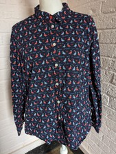 Ewm County Rose Birds In Winter Clothes Coat/jacket Button Up Size 18