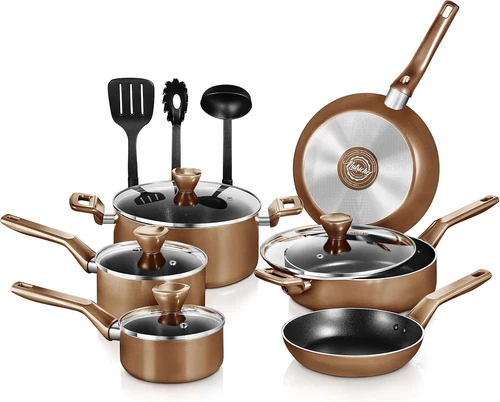 NutriChefKitchen Kitchenware Pots & Pans - Stylish Kitchen 13-Piece Cookware Set