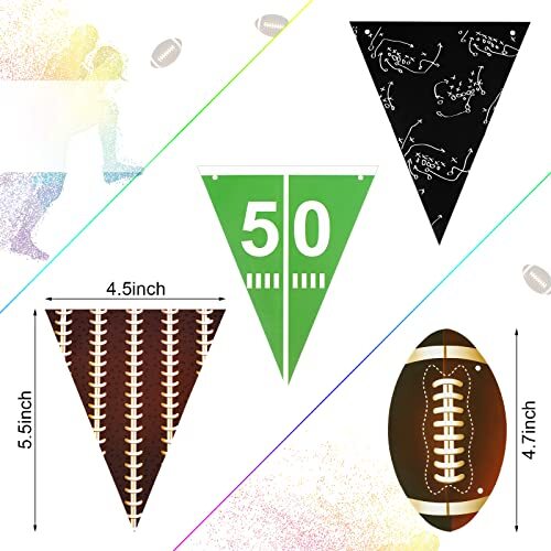 Zonon 4 Pieces Baseball Football Soccer Banner Sports Birthday Party - Picture 3 of 8