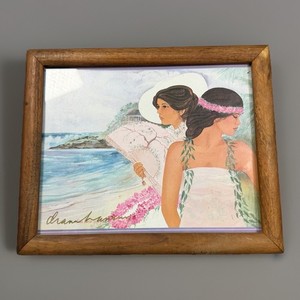 Diana Hansen Young Hawai’i Hawaiian Print Frame Signed Rare