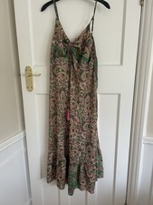Blackberry Women’s Paisley Print Boho Halter Neck Backless Maxi Dress size S 