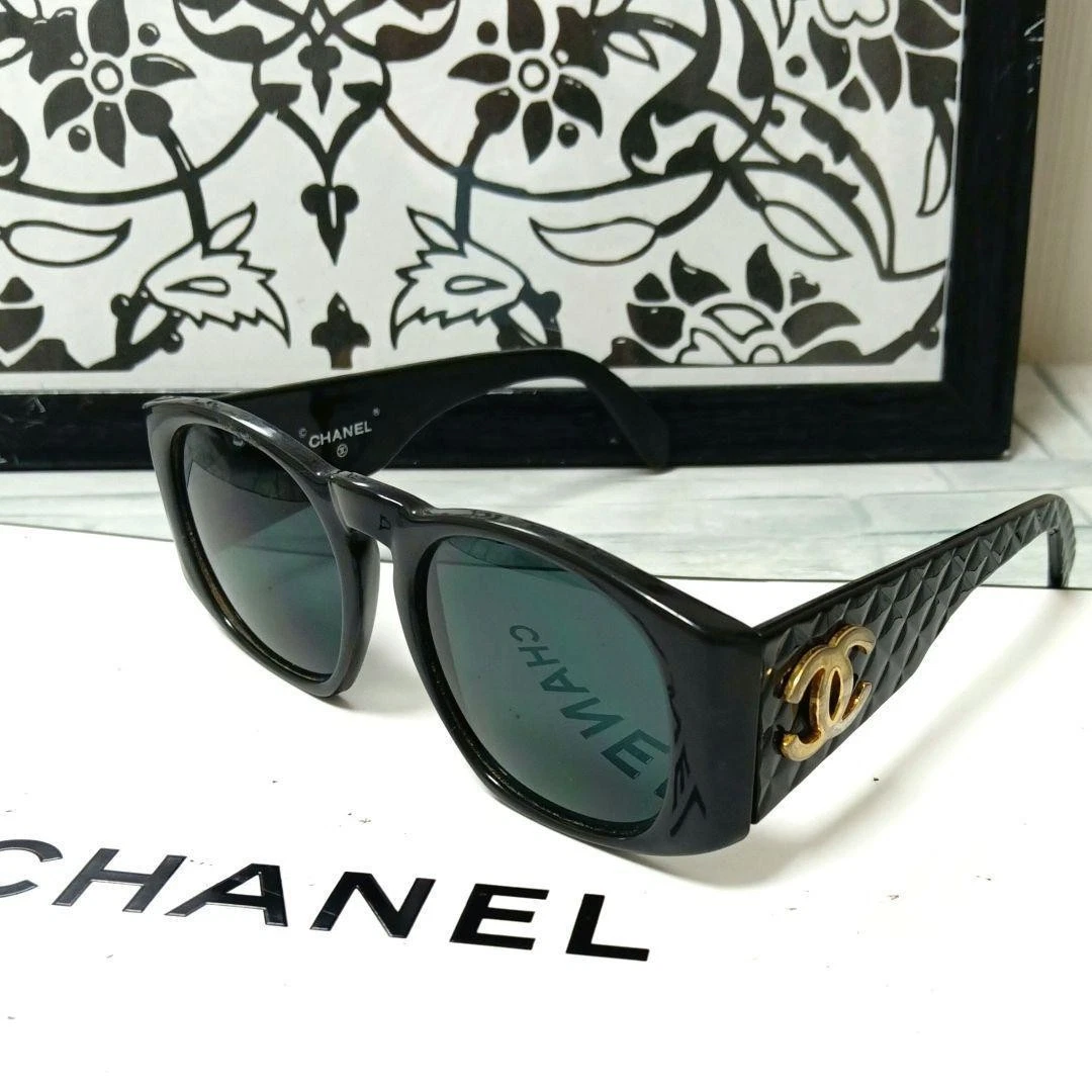 CHANEL Gold Black Sunglasses for Women | eBay