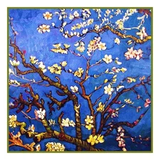 Impressionist Vincent Van Gogh's Almond Branches Counted Cross Stitch Pattern