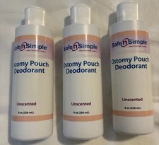 3 Safe 'n Simple SNS40208 Ostomy Pouch Unscented Deodorant Drops 8 oz.