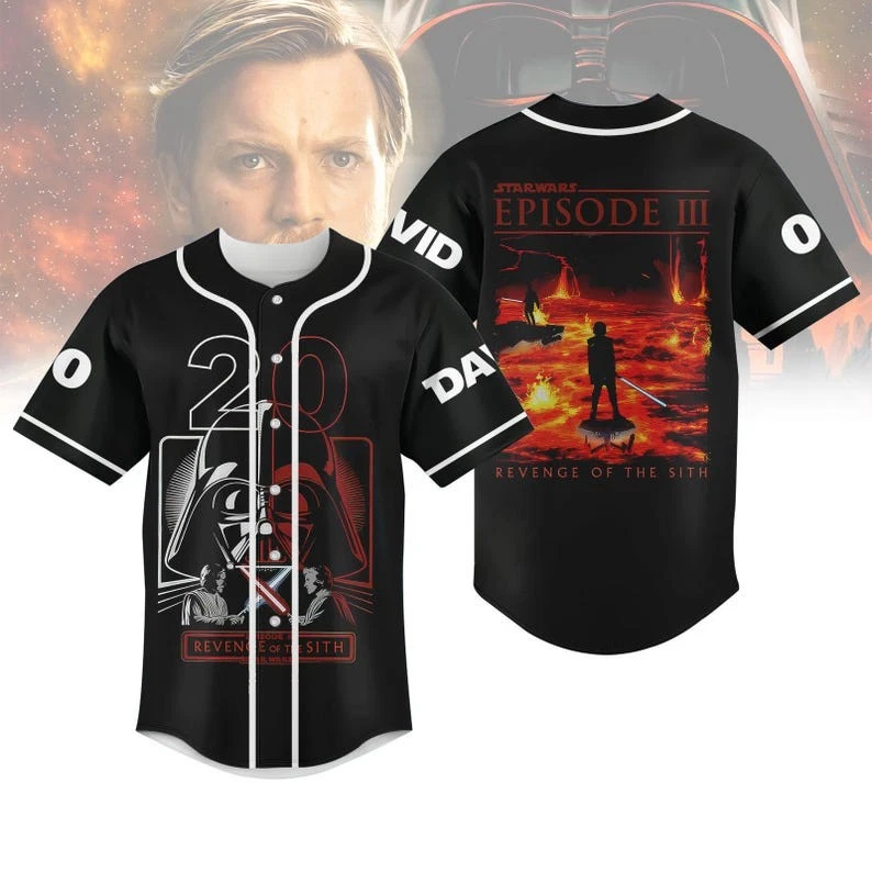 Personalized Star Wars Baseball Jersey, Revenge Of The Sith Base Jersey